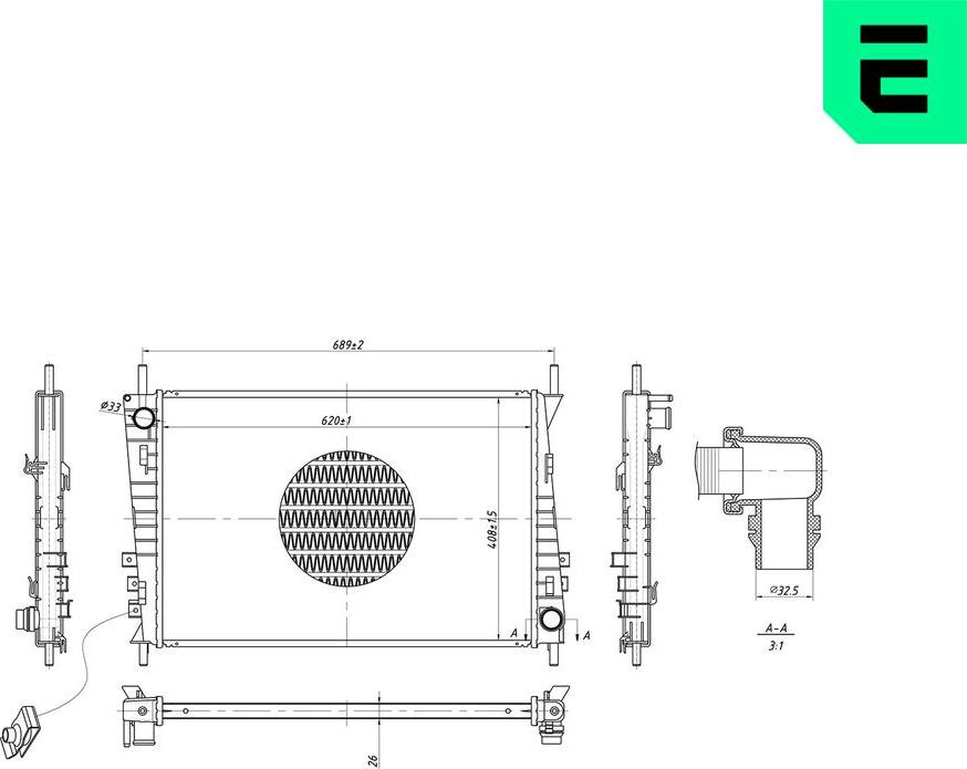 ERA 673181 - Radiatore, Raffreddamento motore www.autoricambi360.it