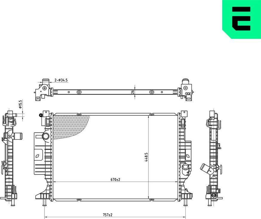 ERA 673125 - Radiatore, Raffreddamento motore www.autoricambi360.it