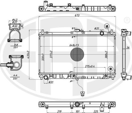ERA 673320 - Radiatore, Raffreddamento motore www.autoricambi360.it