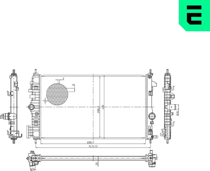 ERA 673296 - Radiatore, Raffreddamento motore www.autoricambi360.it