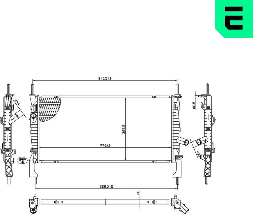 ERA 673266 - Radiatore, Raffreddamento motore www.autoricambi360.it