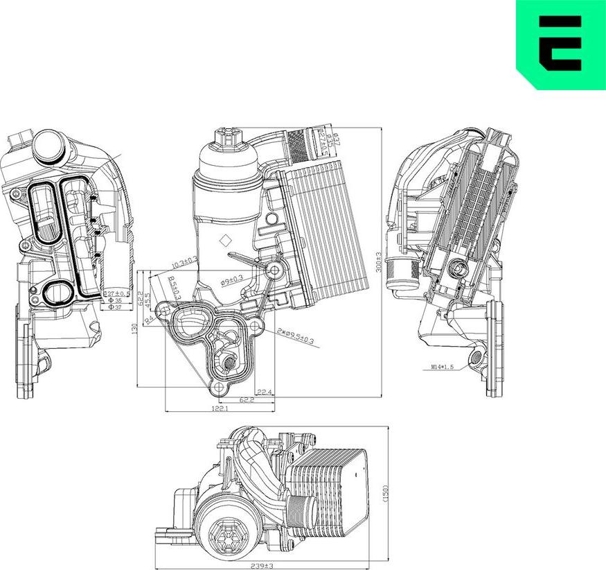 ERA 354187 - Radiatore olio, Olio motore www.autoricambi360.it