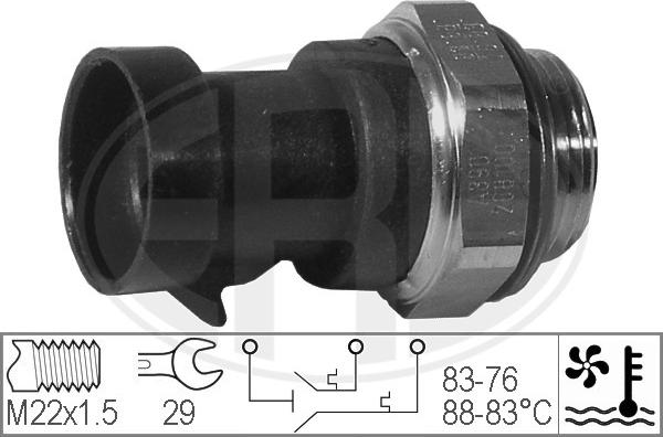 ERA 330221 - Termocontatto, Ventola radiatore www.autoricambi360.it
