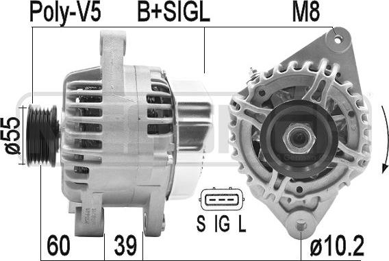 ERA 209443A - Alternatore www.autoricambi360.it