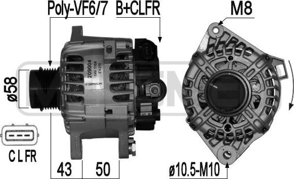 ERA 209004 - Alternatore www.autoricambi360.it