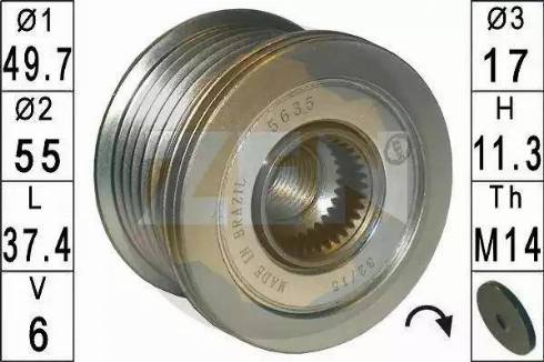 ERA 219165 - Puleggia cinghia, Alternatore www.autoricambi360.it