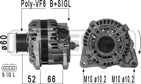 ERA 210954A - Alternatore www.autoricambi360.it