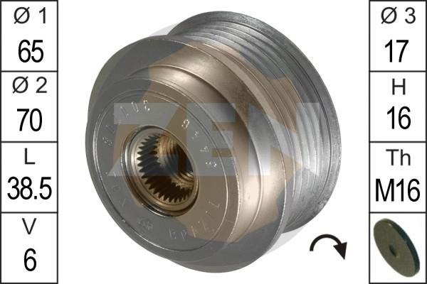 ERA ZN5446 - Puleggia cinghia, Alternatore www.autoricambi360.it