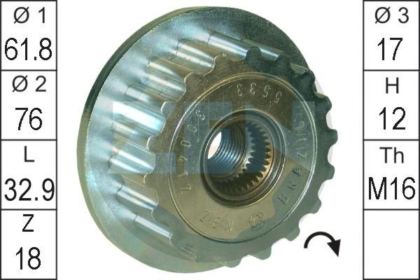 ERA ZN5533 - Puleggia cinghia, Alternatore www.autoricambi360.it