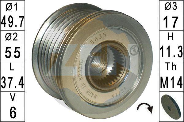 ERA ZN5635 - Puleggia cinghia, Alternatore www.autoricambi360.it