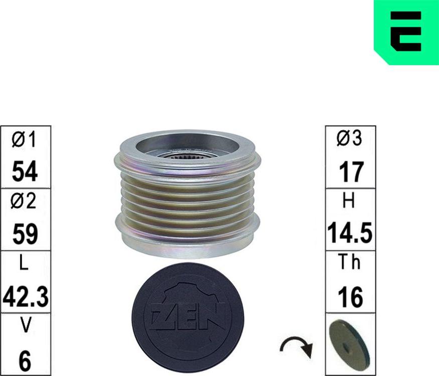 ERA ZN5800 - Puleggia cinghia, Alternatore www.autoricambi360.it