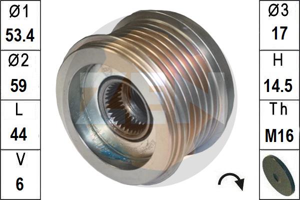 ERA ZN5801 - Puleggia cinghia, Alternatore www.autoricambi360.it