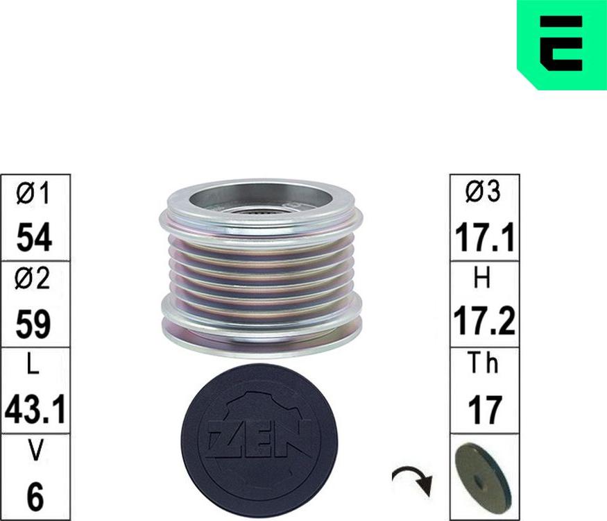 ERA ZN5815 - Puleggia cinghia, Alternatore www.autoricambi360.it
