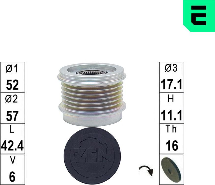 ERA ZN5829 - Puleggia cinghia, Alternatore www.autoricambi360.it
