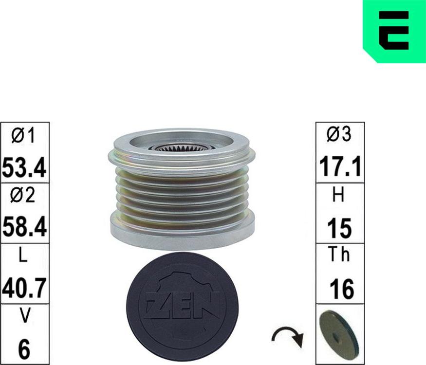 ERA ZN5824 - Puleggia cinghia, Alternatore www.autoricambi360.it