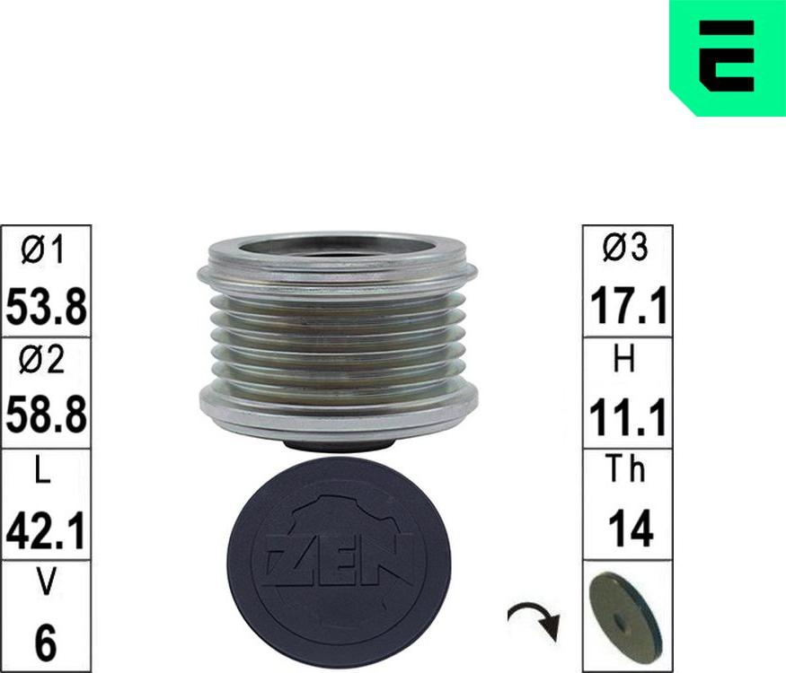 ERA ZN5790 - Puleggia cinghia, Alternatore www.autoricambi360.it