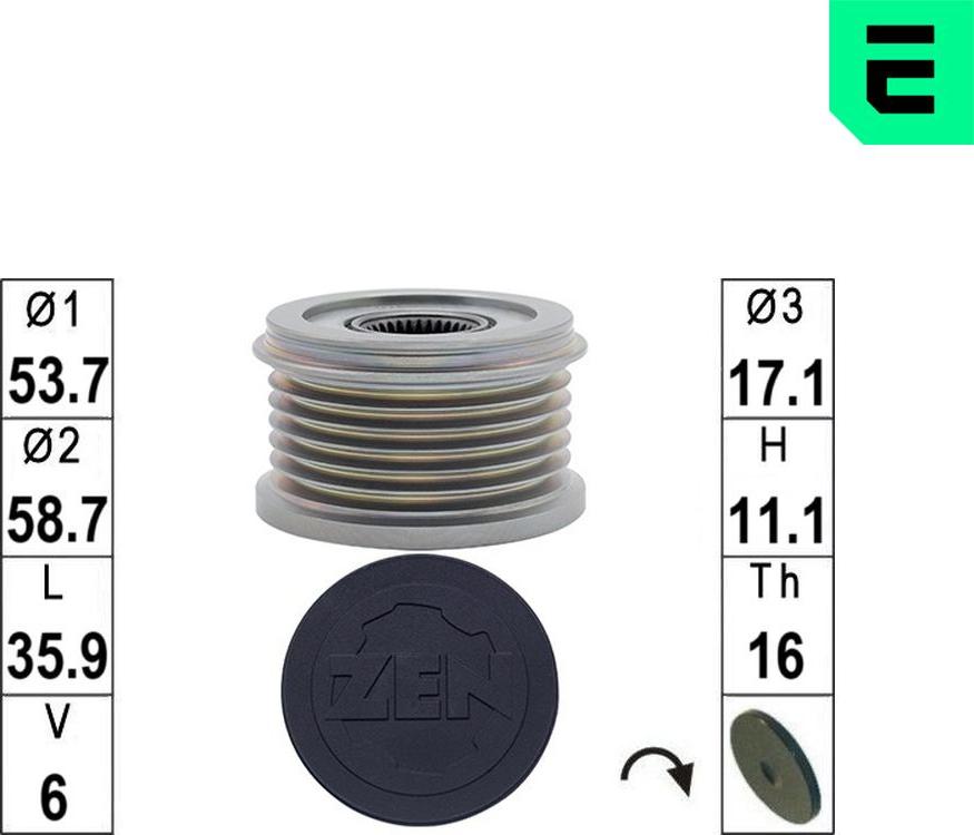 ERA ZN5791 - Puleggia cinghia, Alternatore www.autoricambi360.it