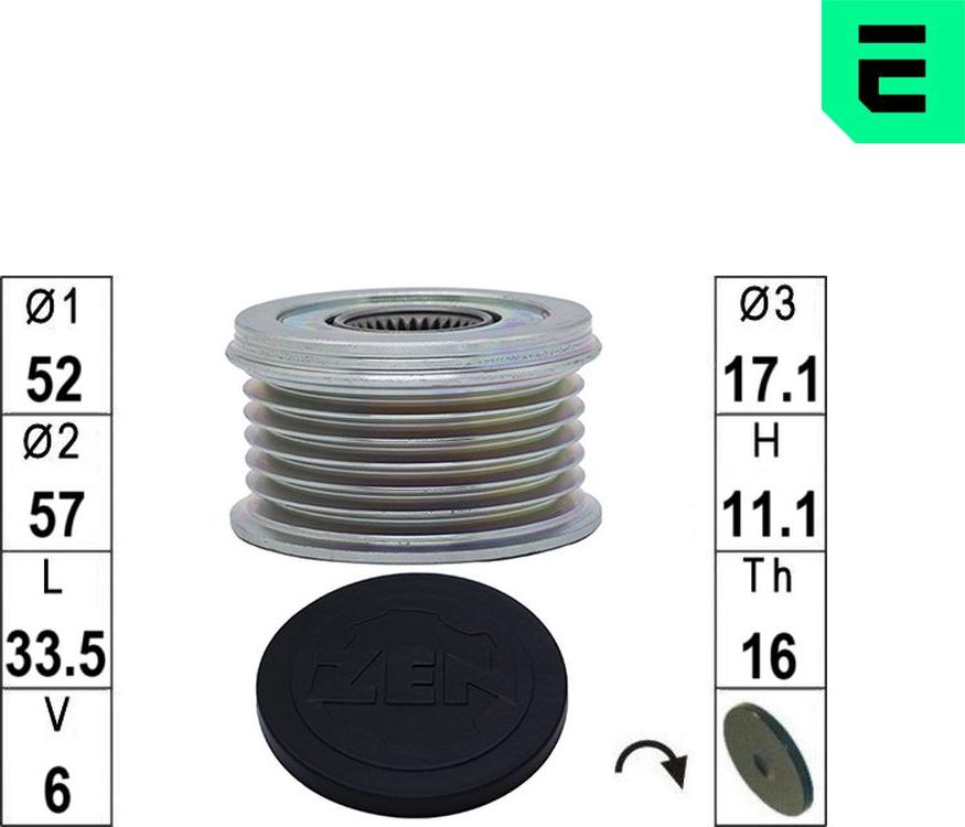 ERA ZN5729 - Puleggia cinghia, Alternatore www.autoricambi360.it
