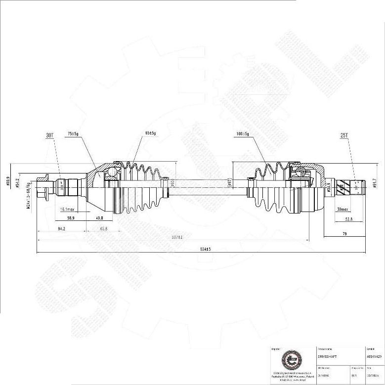 Esen SKV 40SKV429 - Albero motore / Semiasse www.autoricambi360.it