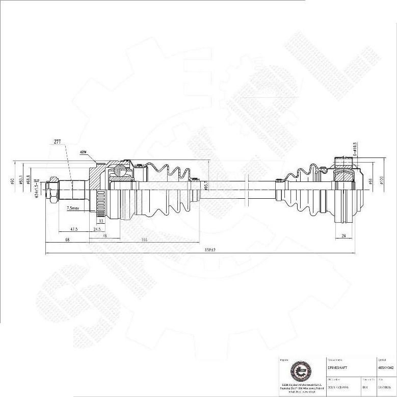 Esen SKV 40SKV042 - Albero motore / Semiasse www.autoricambi360.it