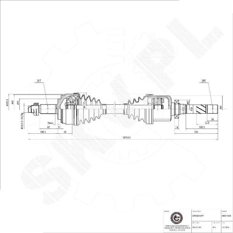 Esen SKV 40SKV058 - Albero motore / Semiasse www.autoricambi360.it