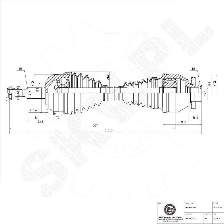 Esen SKV 40SKV069 - Albero motore / Semiasse www.autoricambi360.it