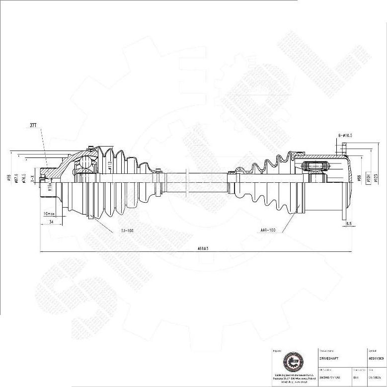Esen SKV 40SKV009 - Albero motore / Semiasse www.autoricambi360.it