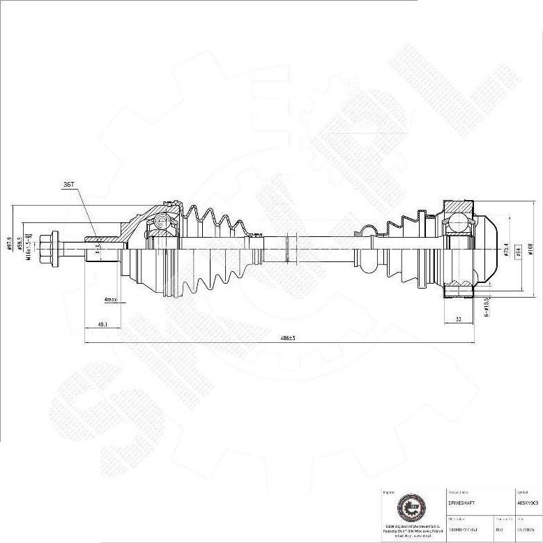 Esen SKV 40SKV003 - Albero motore / Semiasse www.autoricambi360.it