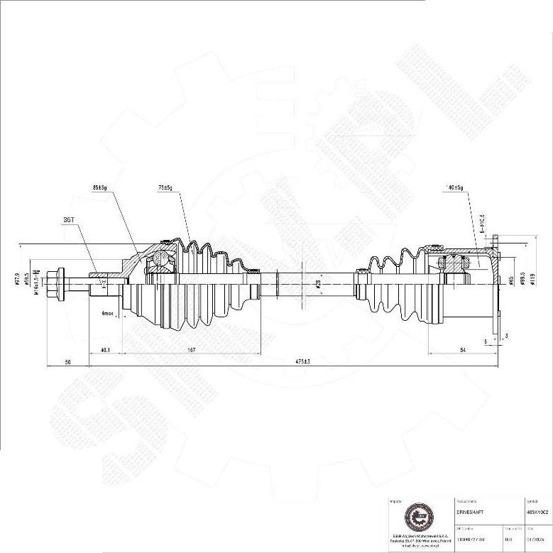 Esen SKV 40SKV002 - Albero motore / Semiasse www.autoricambi360.it