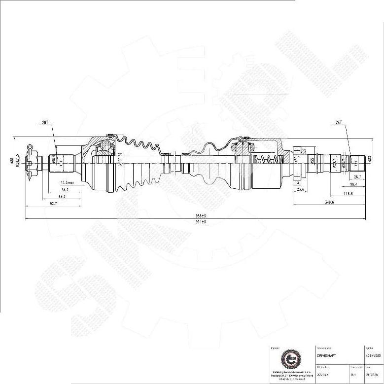 Esen SKV 40SKV083 - Albero motore / Semiasse www.autoricambi360.it