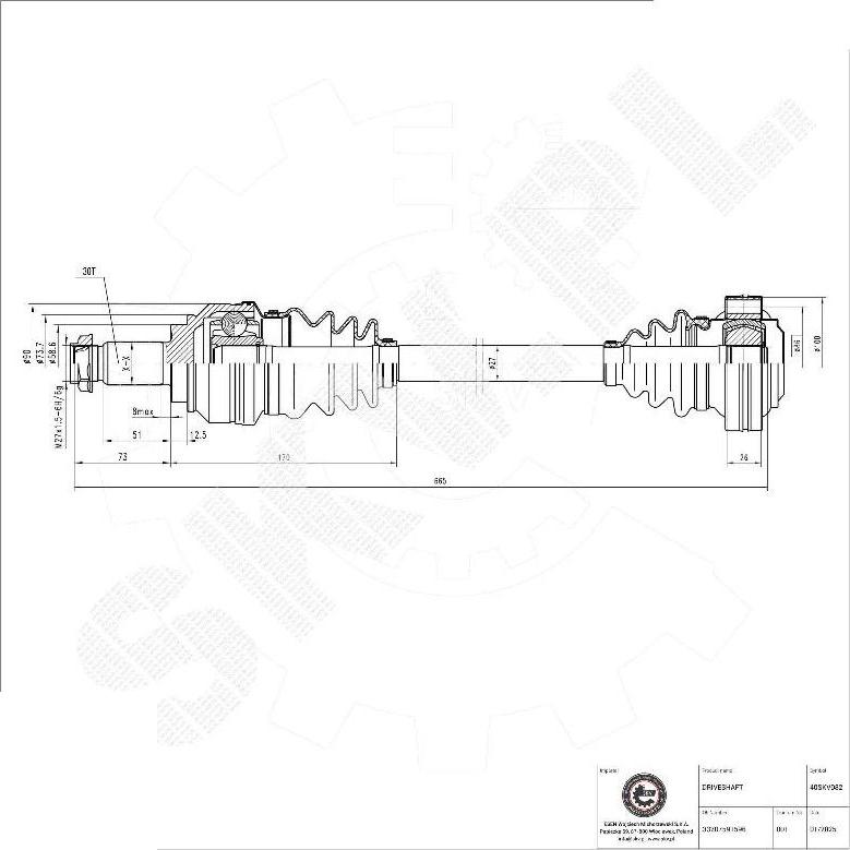 Esen SKV 40SKV082 - Albero motore / Semiasse www.autoricambi360.it