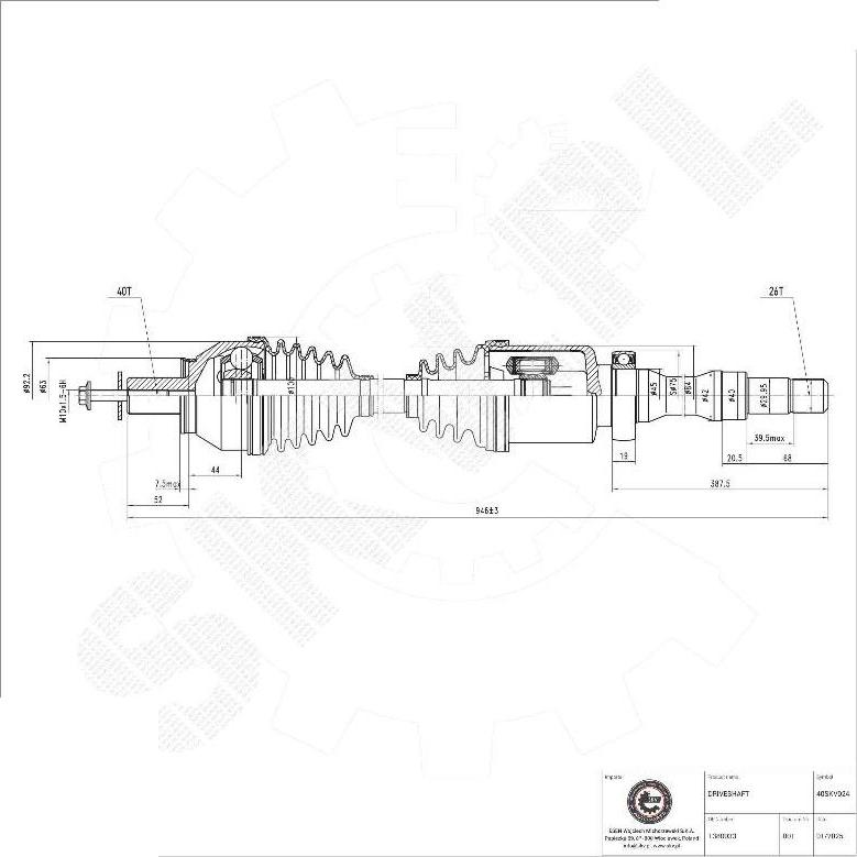 Esen SKV 40SKV024 - Albero motore / Semiasse www.autoricambi360.it