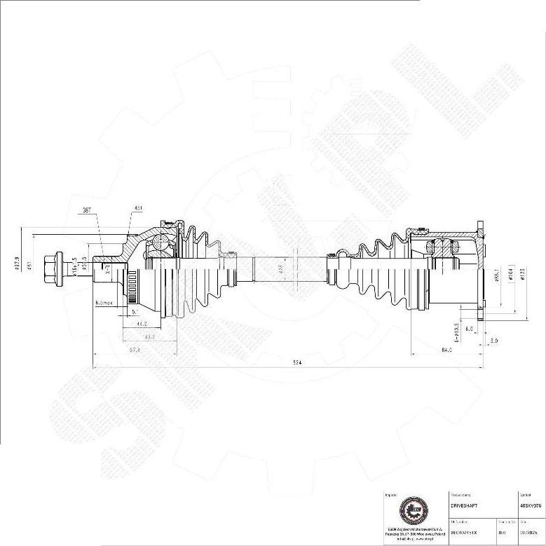 Esen SKV 40SKV076 - Albero motore / Semiasse www.autoricambi360.it