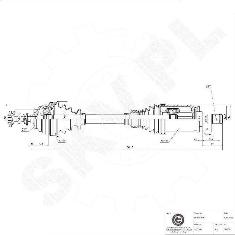Esen SKV 40SKV162 - Albero motore / Semiasse www.autoricambi360.it