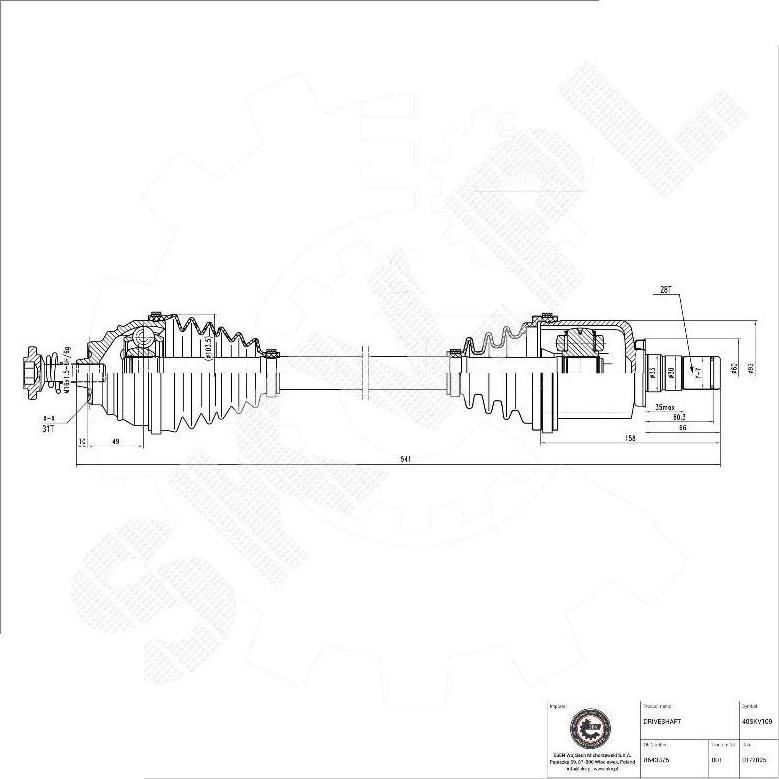 Esen SKV 40SKV109 - Albero motore / Semiasse www.autoricambi360.it