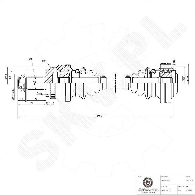 Esen SKV 40SKV119 - Albero motore / Semiasse www.autoricambi360.it