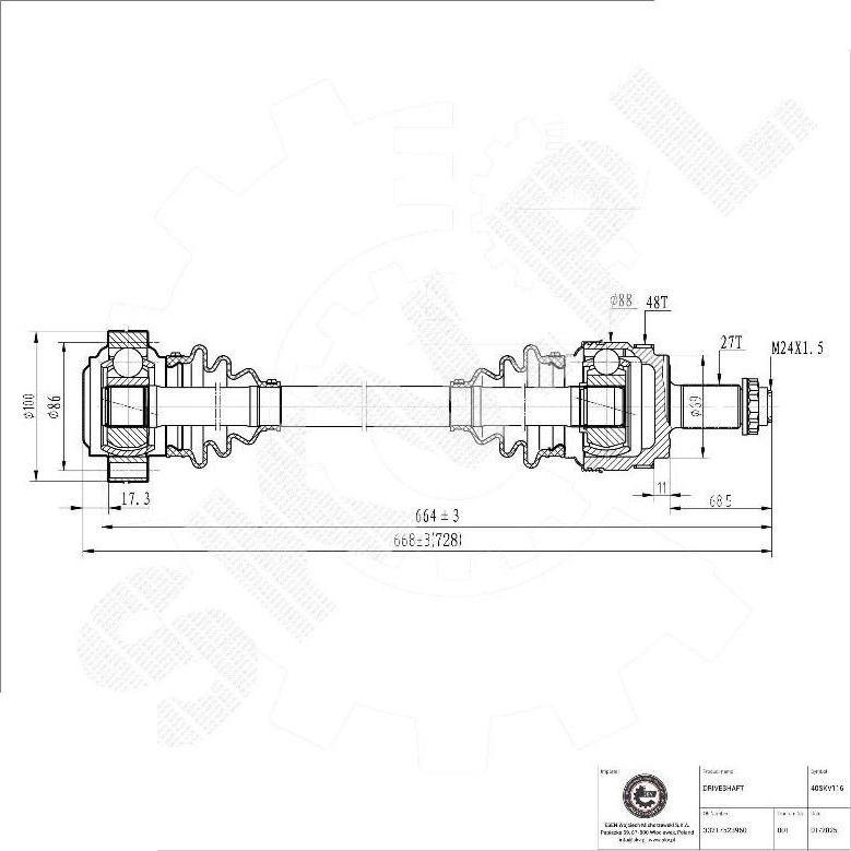 Esen SKV 40SKV116 - Albero motore / Semiasse www.autoricambi360.it
