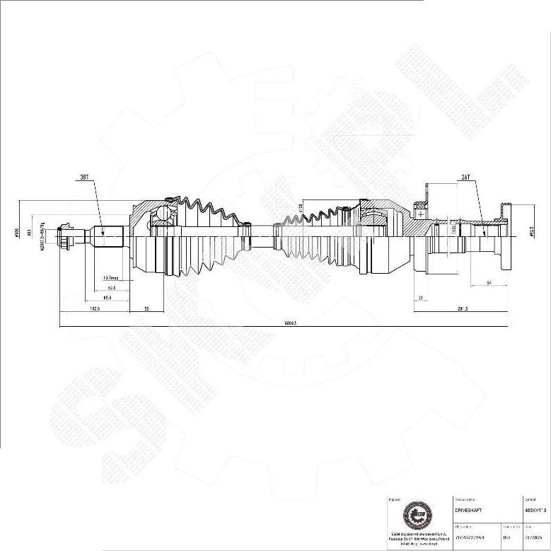 Esen SKV 40SKV113 - Albero motore / Semiasse www.autoricambi360.it
