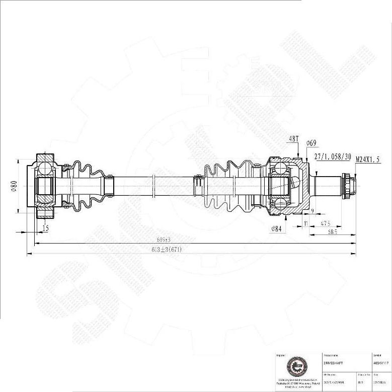 Esen SKV 40SKV117 - Albero motore / Semiasse www.autoricambi360.it