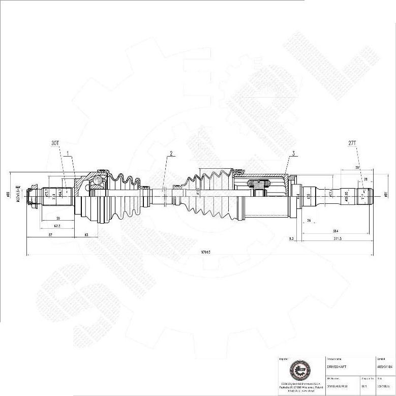 Esen SKV 40SKV184 - Albero motore / Semiasse www.autoricambi360.it