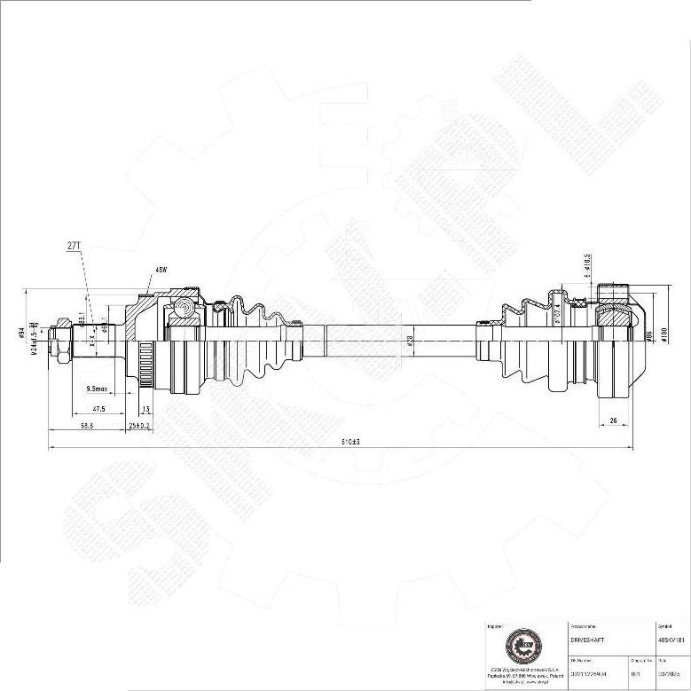 Esen SKV 40SKV181 - Albero motore / Semiasse www.autoricambi360.it