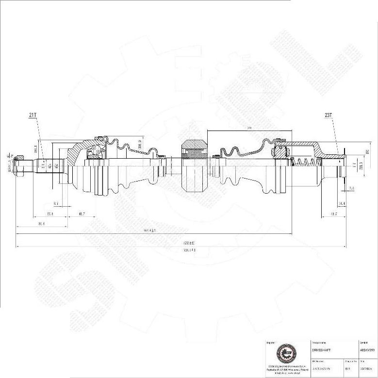 Esen SKV 40SKV399 - Albero motore / Semiasse www.autoricambi360.it