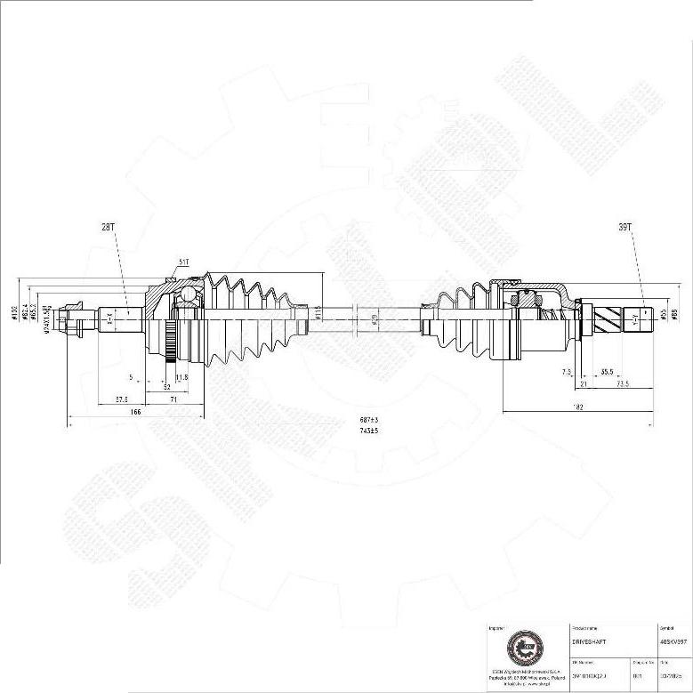 Esen SKV 40SKV397 - Albero motore / Semiasse www.autoricambi360.it