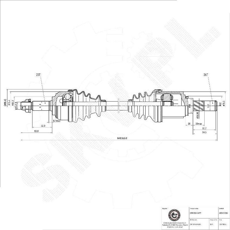 Esen SKV 40SKV384 - Albero motore / Semiasse www.autoricambi360.it