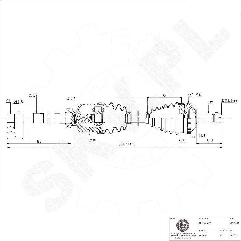 Esen SKV 40SKV337 - Albero motore / Semiasse www.autoricambi360.it
