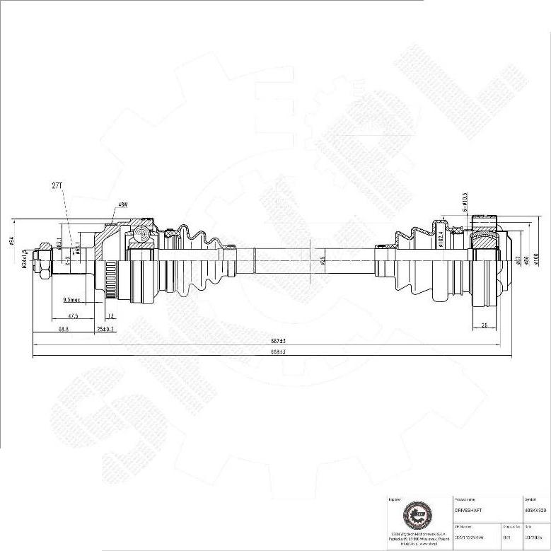 Esen SKV 40SKV320 - Albero motore / Semiasse www.autoricambi360.it