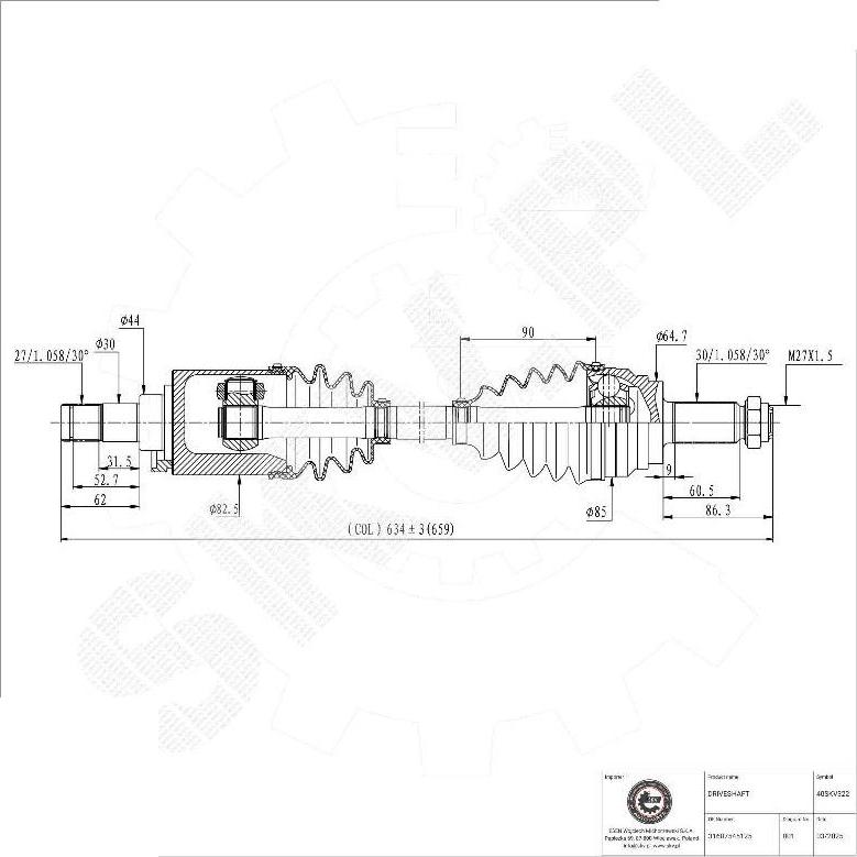 Esen SKV 40SKV322 - Albero motore / Semiasse www.autoricambi360.it