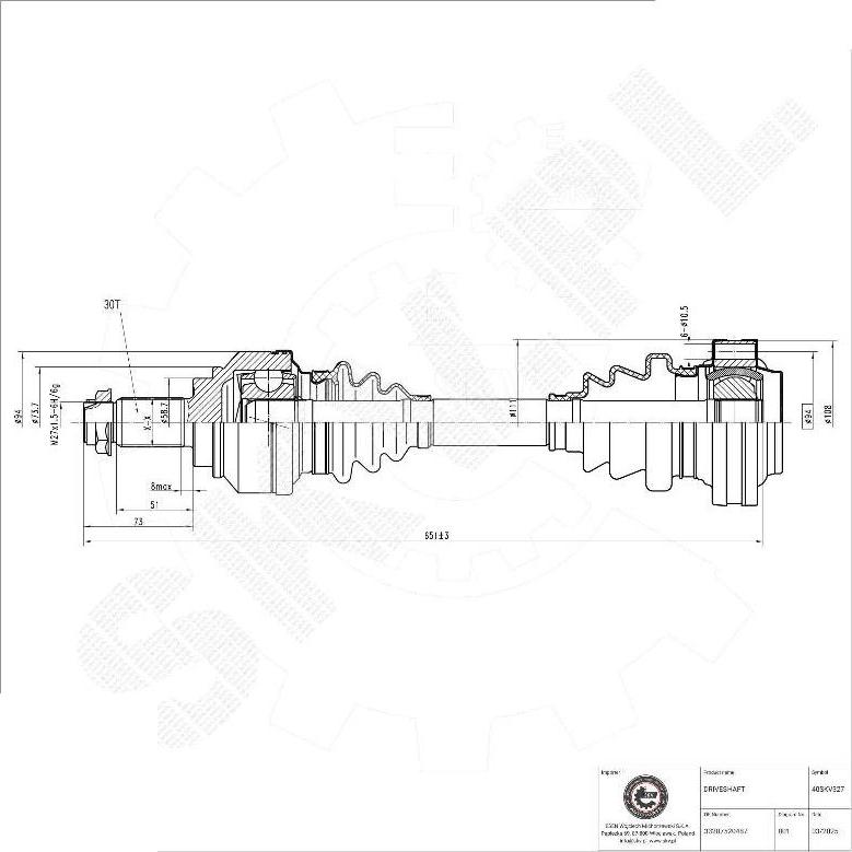 Esen SKV 40SKV327 - Albero motore / Semiasse www.autoricambi360.it