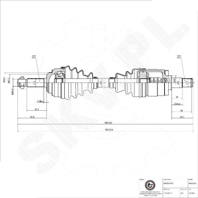 Esen SKV 40SKV261 - Albero motore / Semiasse www.autoricambi360.it