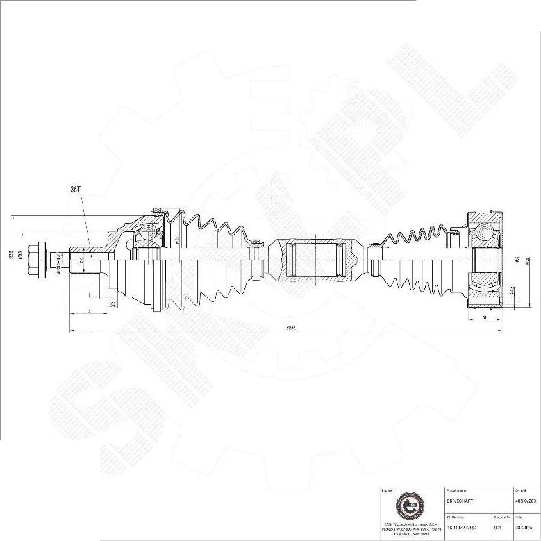 Esen SKV 40SKV283 - Albero motore / Semiasse www.autoricambi360.it